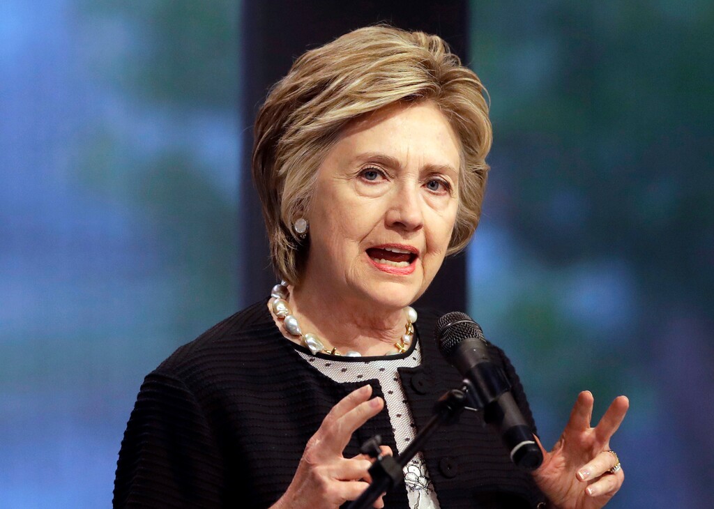 (Patrick Semansky | The Associated Press) In this June 5, 2017 file photo, former Secretary of State Hillary Clinton speaks in Baltimore. A published report says President Donald Trump told his counsel’s office last spring he wanted to prosecute political adversaries Clinton and James Comey. The New York Times says the idea prompted White House lawyers to prepare a memo warning of consequences ranging up to possible impeachment.