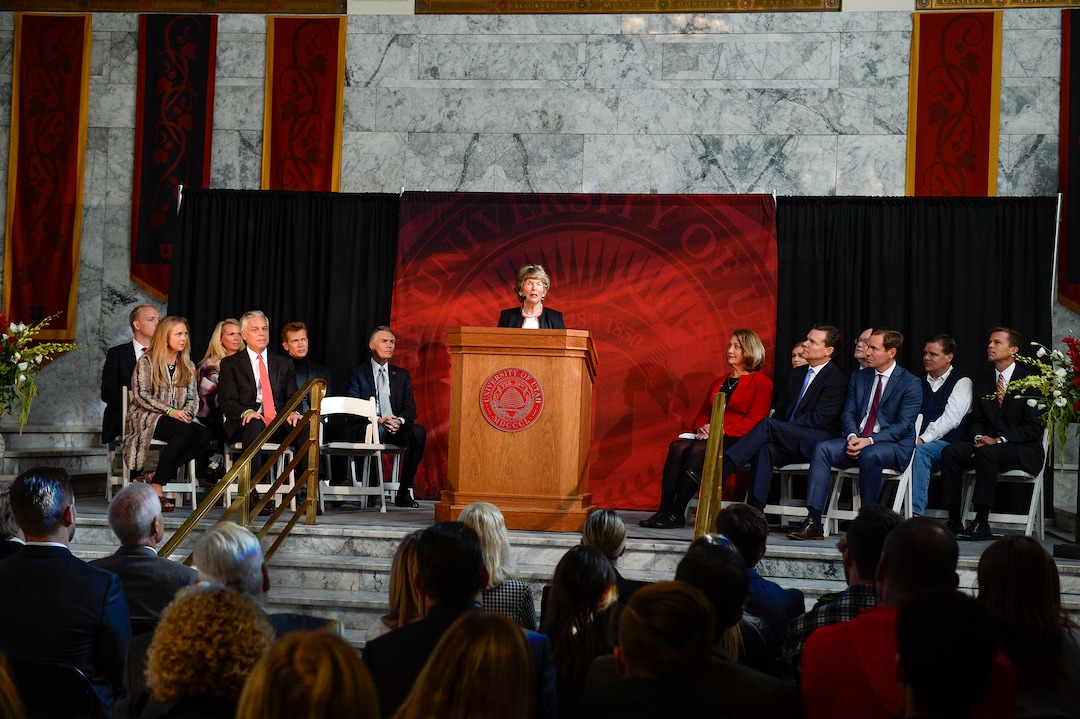 (Leah Hogsten  |  The Salt Lake Tribune) Karen Huntsman and her children gave a $150 million gift from the Jon M. Huntsman family to establish the Huntsman Mental Health Institute to bolster the existing University Neuropsychiatric Institute and psychiatry department, Nov. 4, 2019.