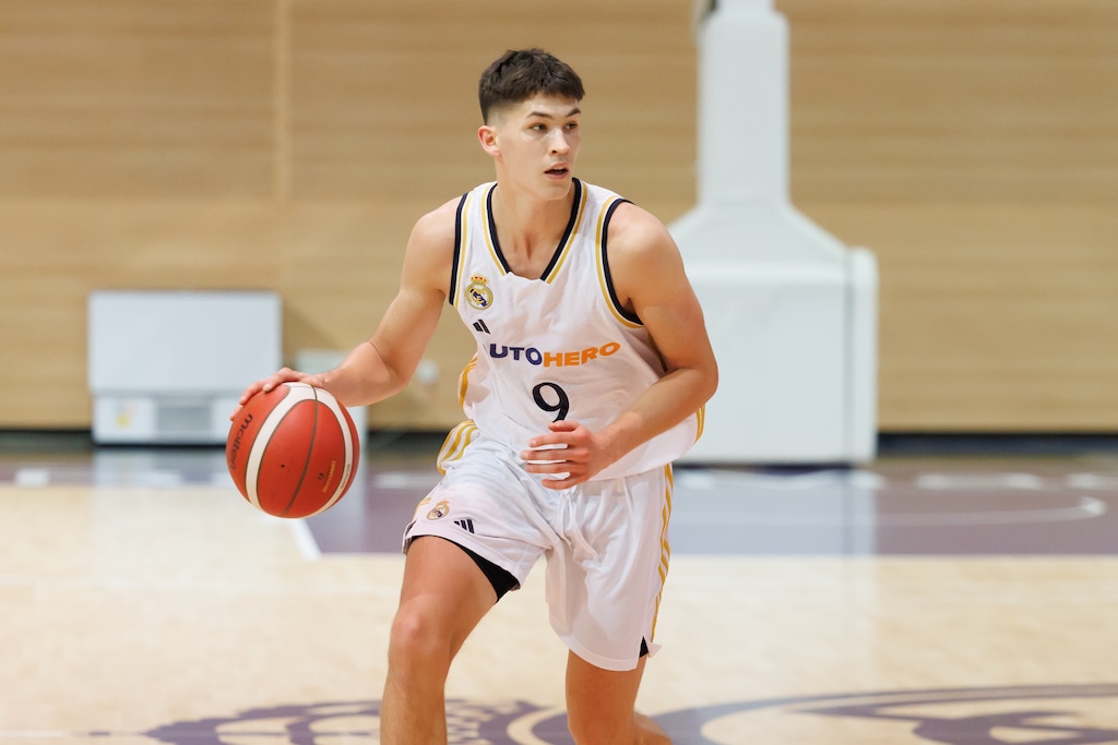 (Pedro Castillo | Real Madrid) Real Madrid U18 player Egor Demin at a practice for the team in November 2023.