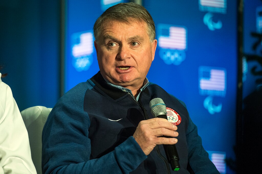 Photo by Rick Bowmer | Associated Press. Alan Ashley, chief of sport performance with the U.S. Olympic Committee, speaks with reporters during a news conference in Park City, Utah. The U.S. Olympic Committee has fired chief of sport performance Alan Ashley in the wake of an independent report that said neither he nor former CEO Scott Blackmun elevated concerns about the Larry Nassar sexual abuse allegations when they were first reported to them. The 233-page independent report was released Monday, Dec. 10, 2018. It detailed an overall lack of response when the USOC leaders first heard about the Nassar allegations from the then-president of USA Gymnastics, Steve Penny. Blackmun resigned in February because of health concerns
