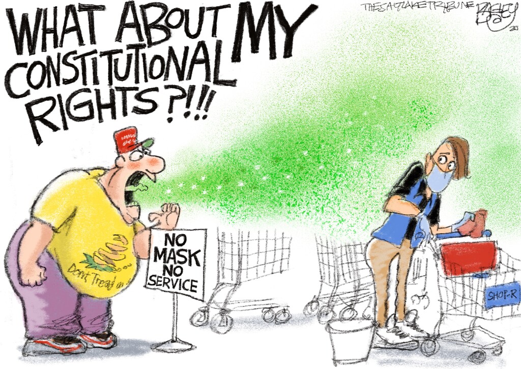 (Pat Bagley | The Salt Lake Tribune) This cartoon, titled "Spreading the MAGA Message," appears in The Salt Lake Tribune on Wednesday, June 17, 2020.