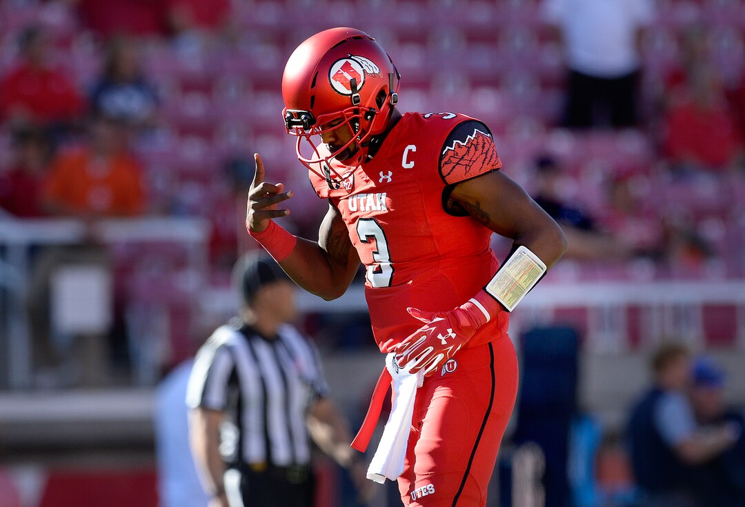 Scott Sommerdorf   |  The Salt Lake Tribune  Utah QB Troy Williams during pre-game warm ups. Utah players stretch before the kickoff against BYU, Saturday, September 10, 2016.