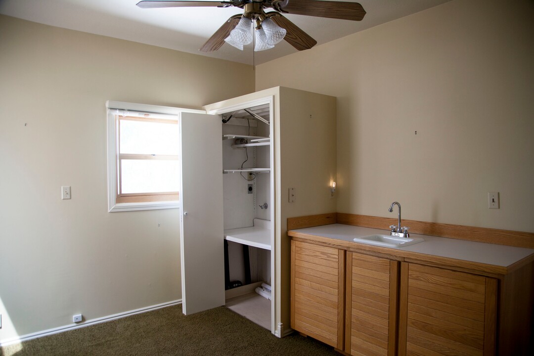 (Stella Yu |  The Salt Lake Tribune) Located at the foot of the state capitol building, the two-story historic home was rebuilt with a new roof, deck and patio cover. The 1,743-square-foot house has two bedrooms, one and a half bath, a livingroom with fireplace, a kitchen, a bar and a formal dining room.