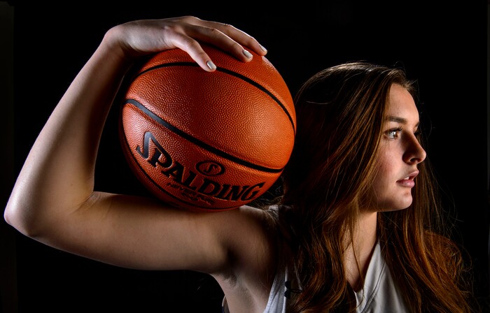 (Steve Griffin  |  The Salt Lake Tribune)  Prep basketball Breaunna Gillen, Copper Hills, in the Salt Lake Tribune studio in Salt Lake City Tuesday April 10, 2018.