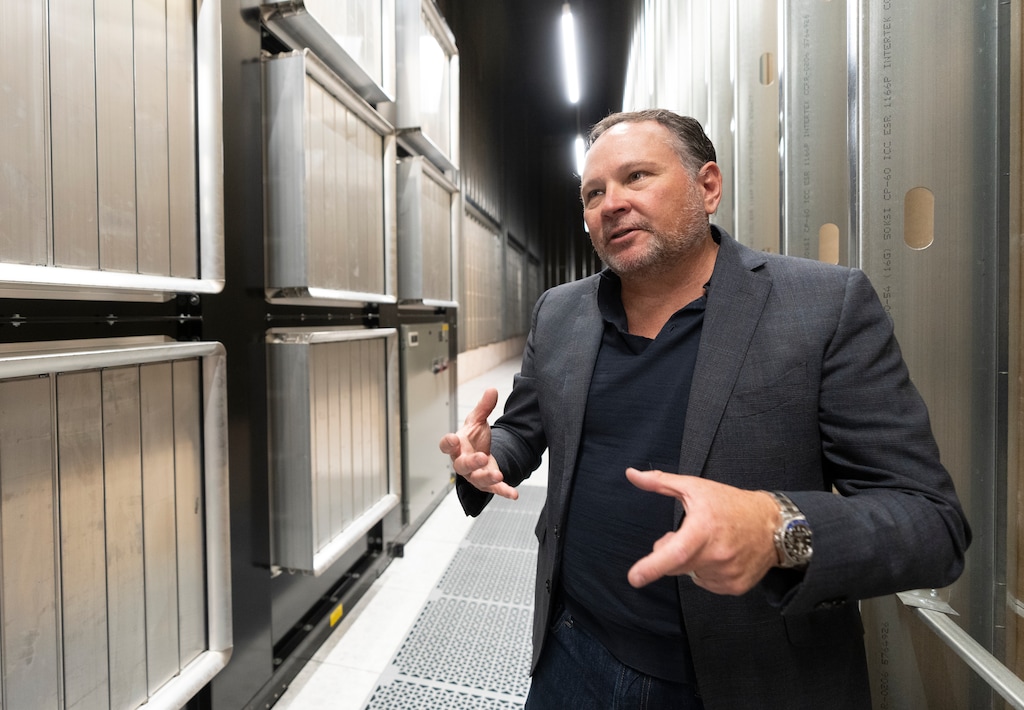 (Rick Egan | The Salt Lake Tribune) CEO Wes Swenson talks about the cooling system for the server room at Novva, in West Jordan, Tuesday, June 14, 2022. Compared to most massive data centers, the company uses a fraction of the water.