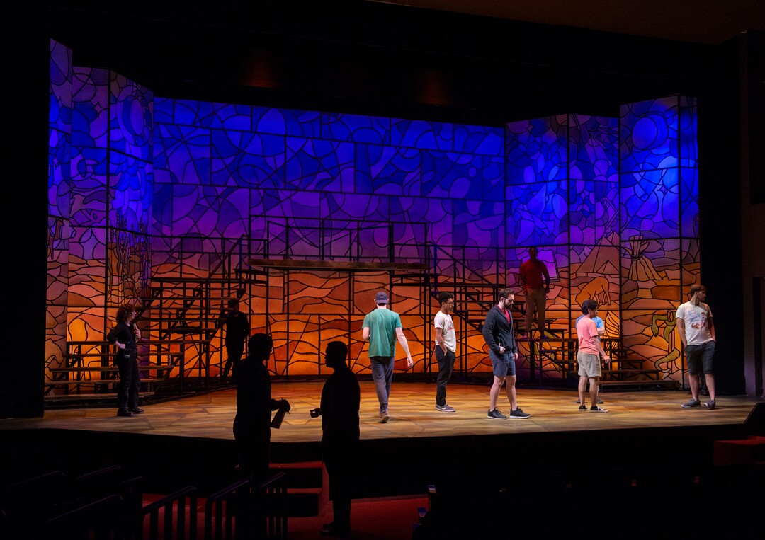 (Rick Egan  |  The Salt Lake Tribune)   Actors walk through a technical rehearsal for Joseph and the Amazing Technicolor Dreamcoat, at the Shakespeare Festival in Cedar City, Wednesday, June 19, 2019.