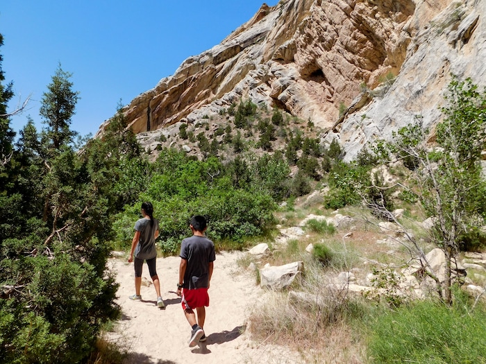 Erin Alberty  |  The Salt Lake TribuneChildren hike out of Box Canyon on May 29, 2017 in Dinosaur National Monument.