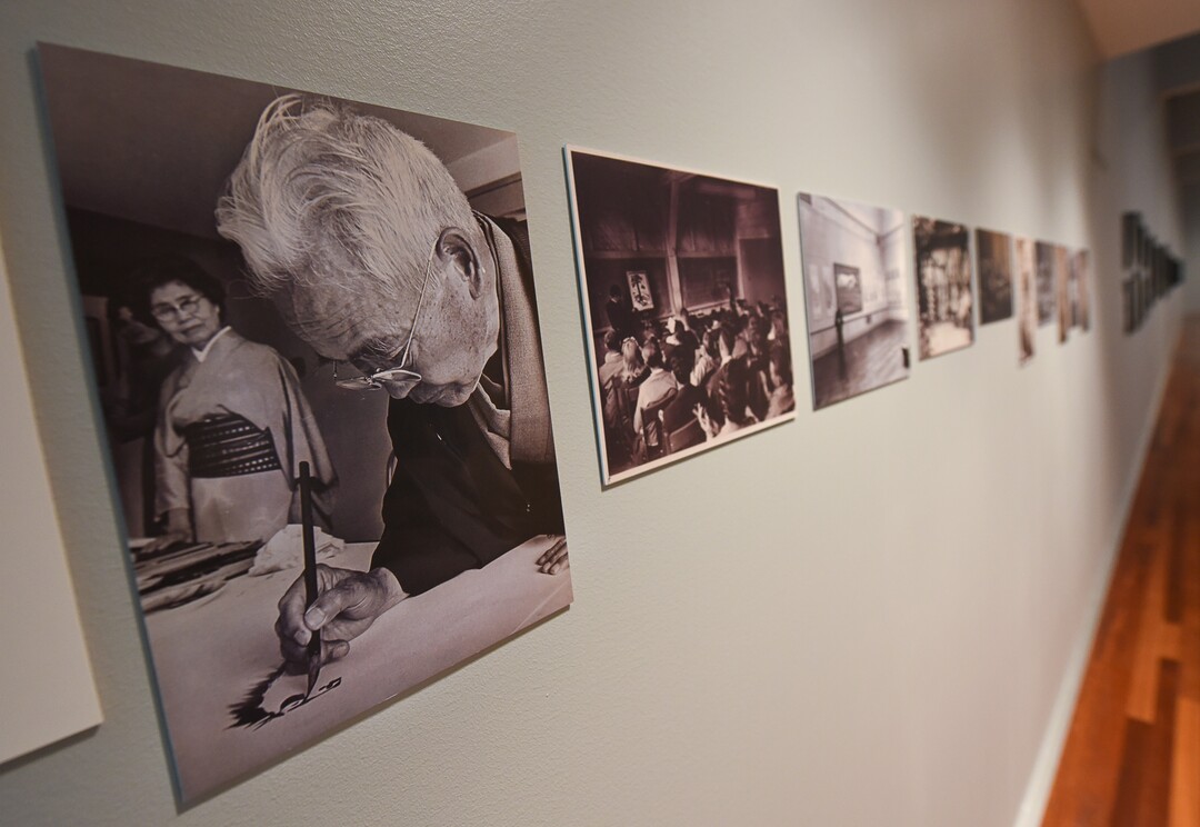(Francisco Kjolseth  |  The Salt Lake Tribune)   The Utah Museum of Fine Art hosts "Chiura Obata: An American Modern," major touring retrospective of Japanese-American artist (1885-1975), whose work captured Western landscapes and his time at the Topaz War Relocation Center (internment camp) during World War II. Exhibit opens Friday, May 25. Pictured is Chiura and Haruko Obata in St. Louis, June 1968. 
