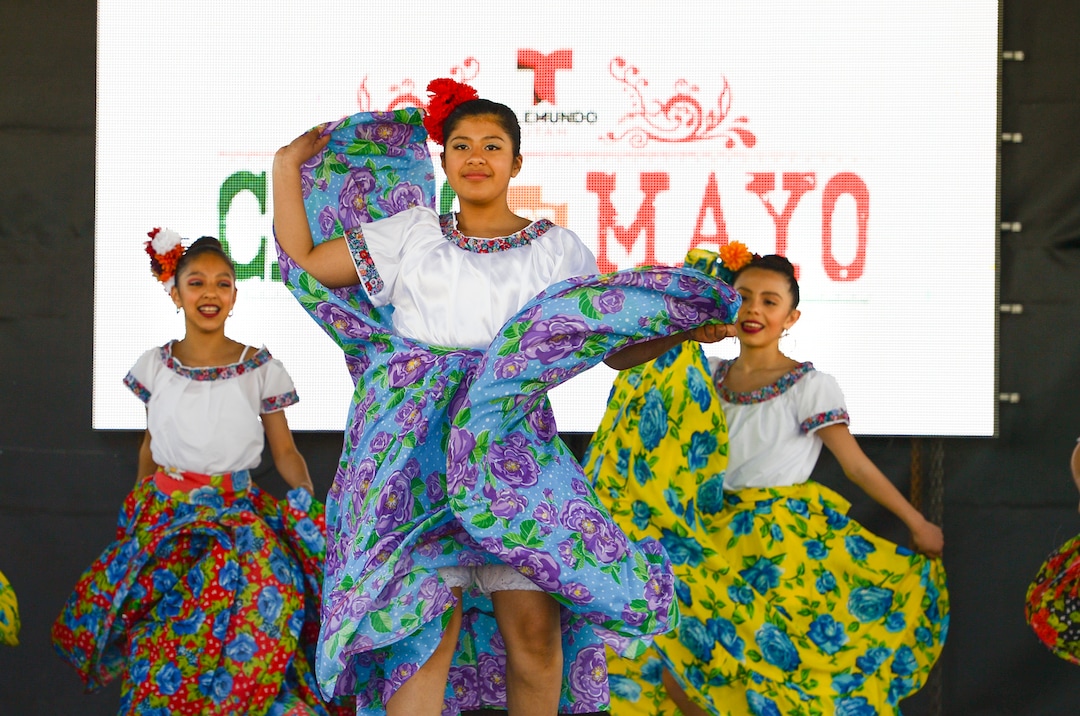 (Leah Hogsten  |  The Salt Lake Tribune) Tuttilli Ballet Folklorico dancers perform at the Cinco de Mayo Celebration, Saturday, May 5, 2018 at Centennial Park in West Valley City.