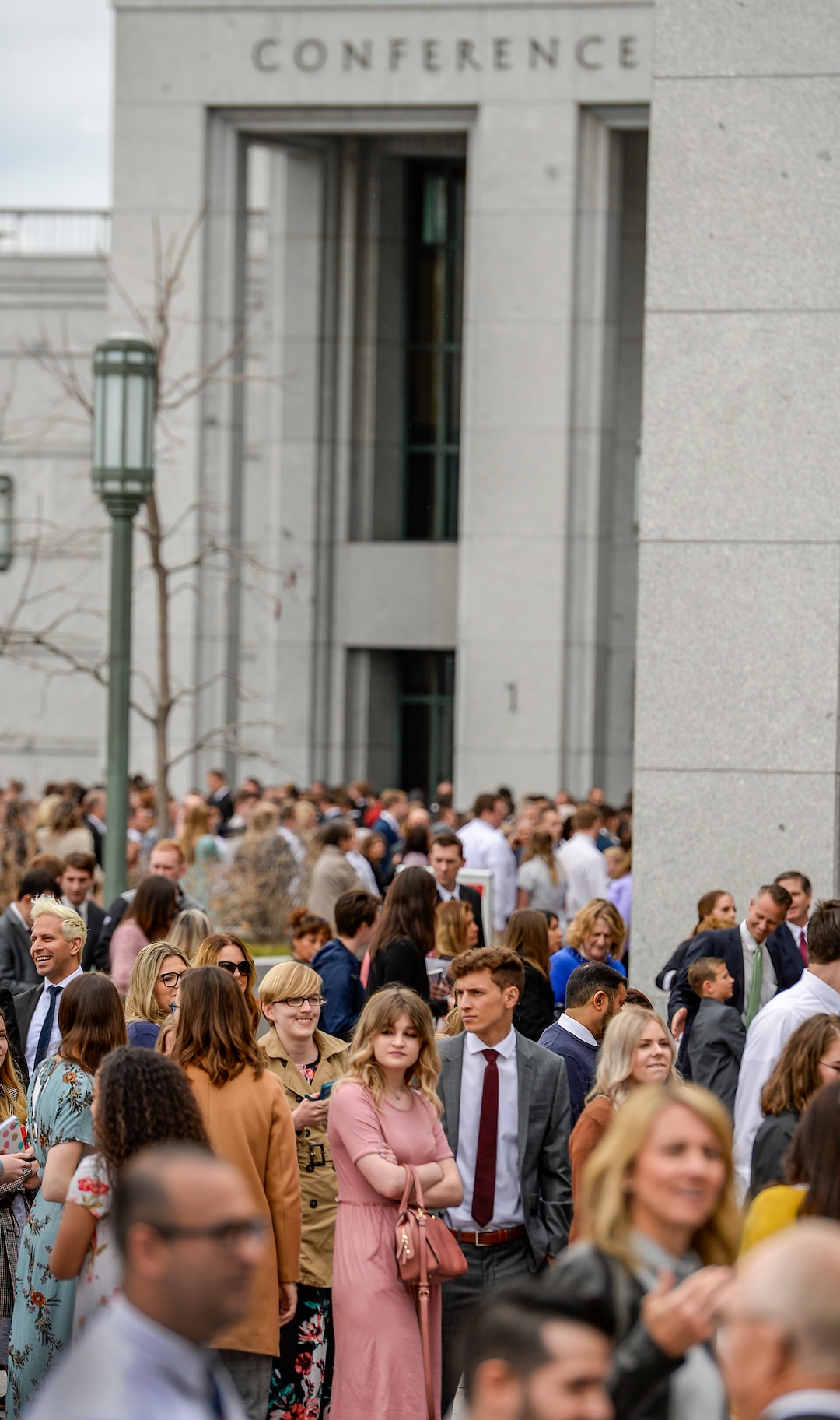Leah Hogsten  |  The Salt Lake Tribune  Church members file into the afternoon session of the 189th Annual General Conference of The Church of Jesus Christ of Latter-day Saints, April 6, 2019 in Salt Lake City. 