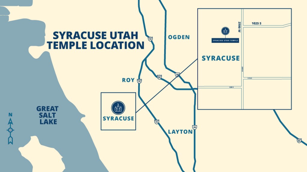 (Courtesy of The Church of Jesus Christ of Latter-day Saints) The Syracuse Temple will be built at the intersection of 2500 West and 1025 South.