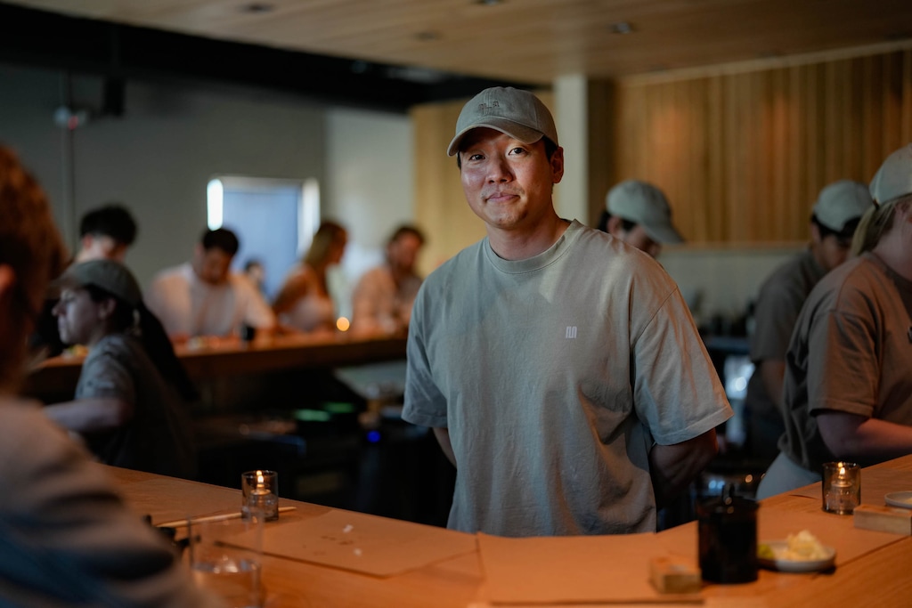 (Francisco Kjolseth | The Salt Lake Tribune) Chef Eric Park at his new restaurant Momomaru, in Salt Lake City on Thursday, March 26, 2026.