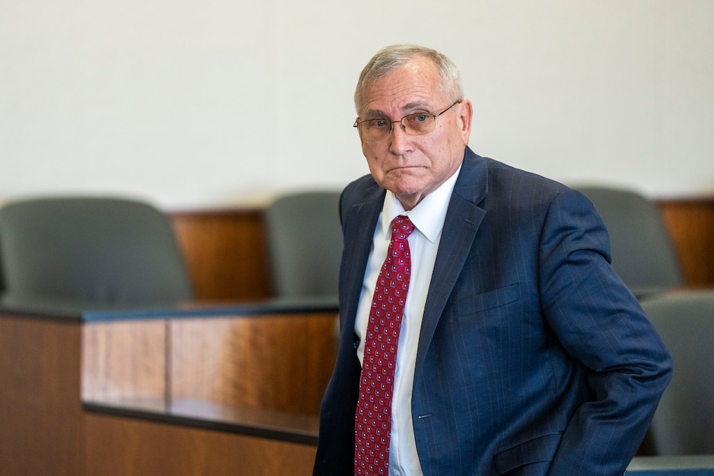 (Rick Egan | The Salt Lake Tribune) Utah OB-GYN David Broadbent appears in 4th District Court in Provo for a preliminary hearing, on Monday, Nov. 4, 2024. Broadbent has been charged with forcible sexual abuse.