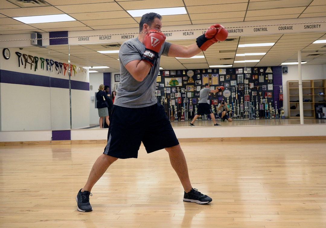 (Al Hartmann  |  The Salt Lake Tribune) House Speaker Greg Hughes practices his boxing form at the Flash Academy gym in Holladay Tuesday August 29.  He's among a handful of local politicians, police and lobbyists who will box in a series of charity matches to benefit a national group that works to end domestic violence.