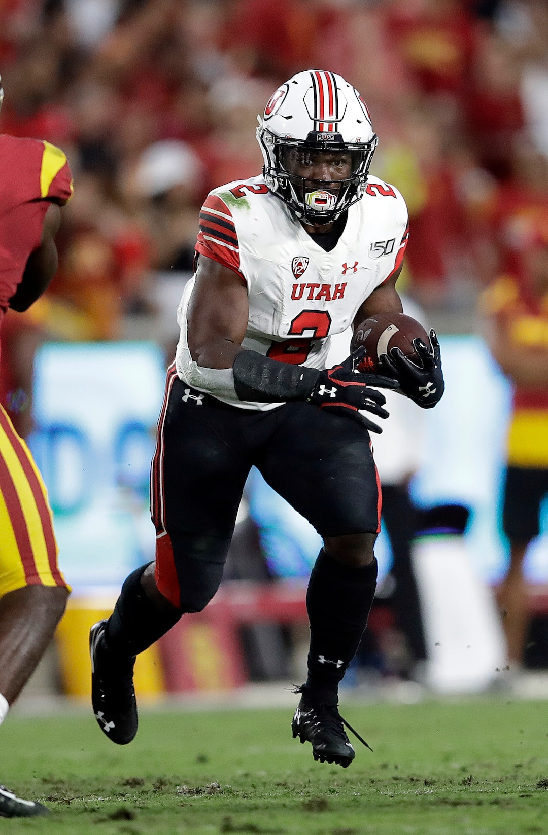 Utah running back Zack Moss carries against Southern California during the first half of an NCAA college football game Friday, Sept. 20, 2019, in Los Angeles. (AP Photo/Marcio Jose Sanchez)