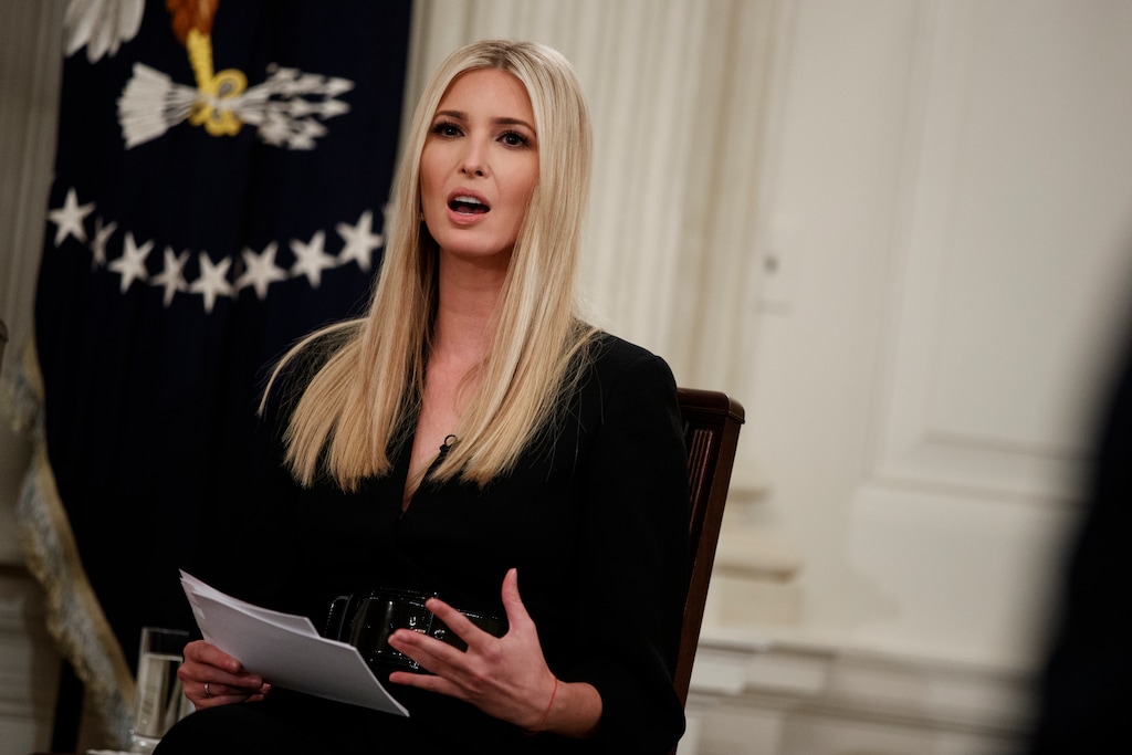 (Evan Vucci  |  AP Photo)  Ivanka Trump speaks during the "Our Pledge to America's Workers" event with her father President Donald Trump in the State Dining Room of the White House, Wednesday, Oct. 31, 2018, in Washington.