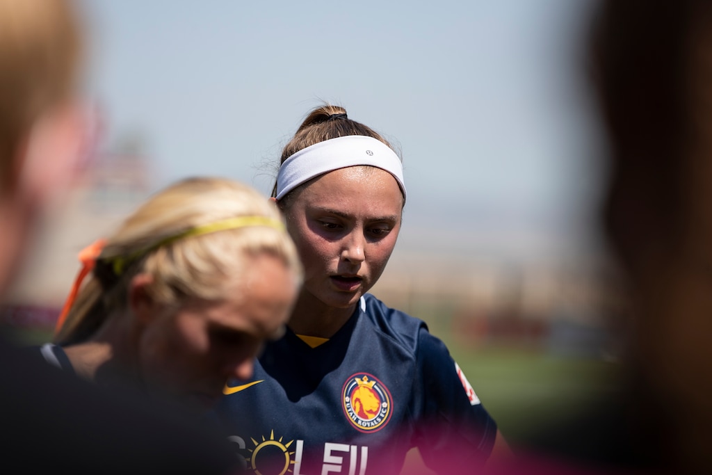 (Photo courtesy of Utah Royals FC) Rookie defender Kate Del Fava looks on during a Royals match. Del Fava, is a native of Kenosha, Wisconsin, where Jacob Blake was shot by police on Sunday.