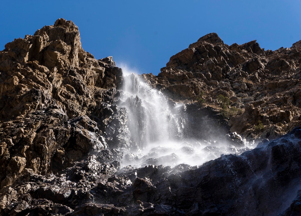(Rick Egan | The Salt Lake Tribune)  Water flows from the 305-foot Malan Falls in Waterfall Canyon from 29th Street Trailhead in Ogden, on Thursday, April 29, 2021.