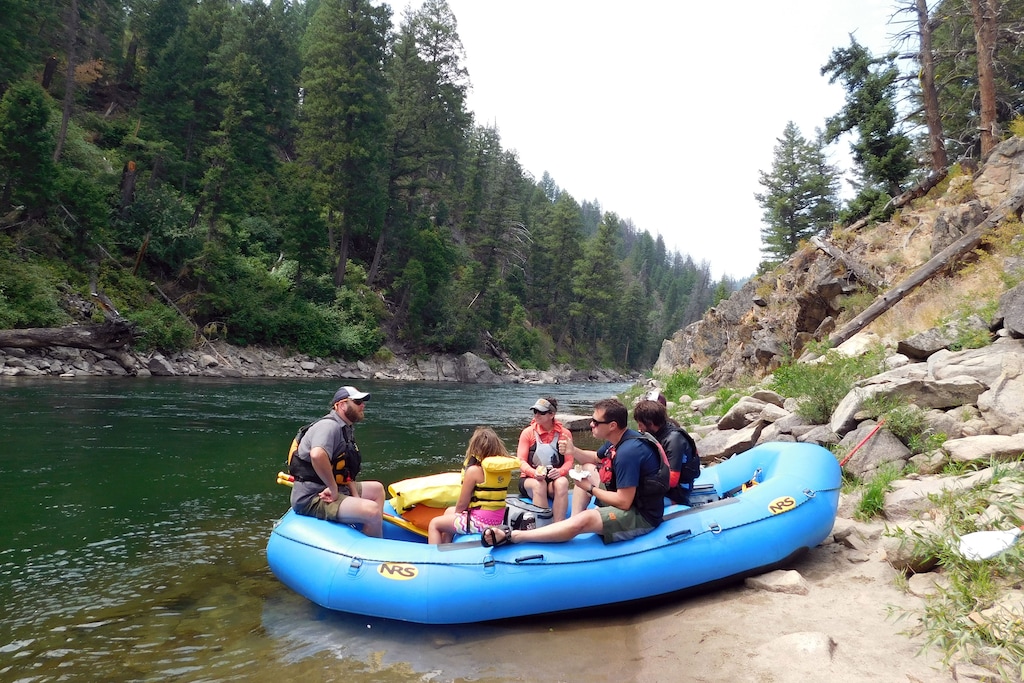 (Erin Alberty  |  The Salt Lake Tribune)  Rafters rest alongside the Salmon River on August 19, 2017 near Stanley, Idaho.