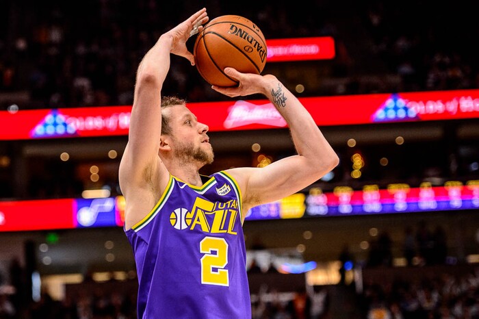 (Trent Nelson | The Salt Lake Tribune)  
Utah Jazz forward Joe Ingles (2). The Utah Jazz host the Houston Rockets, NBA basketball in Salt Lake City on Thursday Dec. 6, 2018.