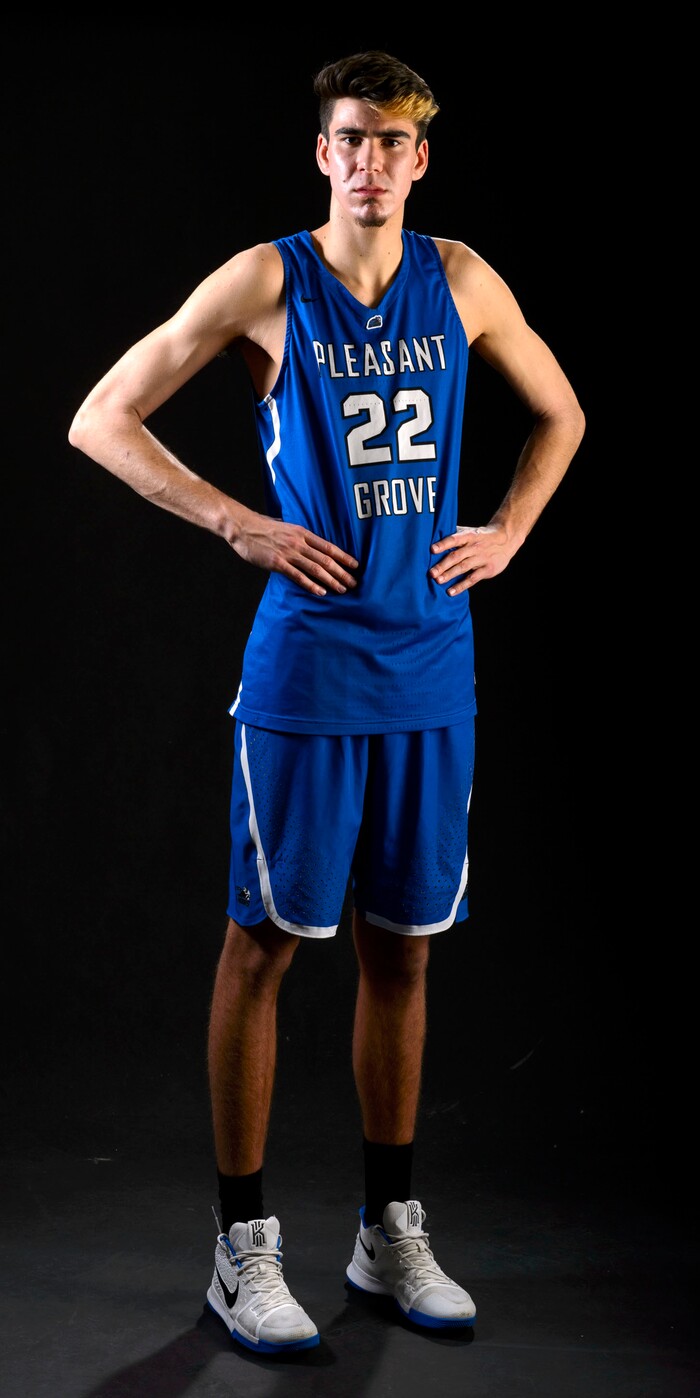 (Steve Griffin  |  The Salt Lake Tribune)  Prep basketball Matt Van Komen, Pleasant Grove, in the Salt Lake Tribune studio in Salt Lake City Tuesday April 10, 2018.