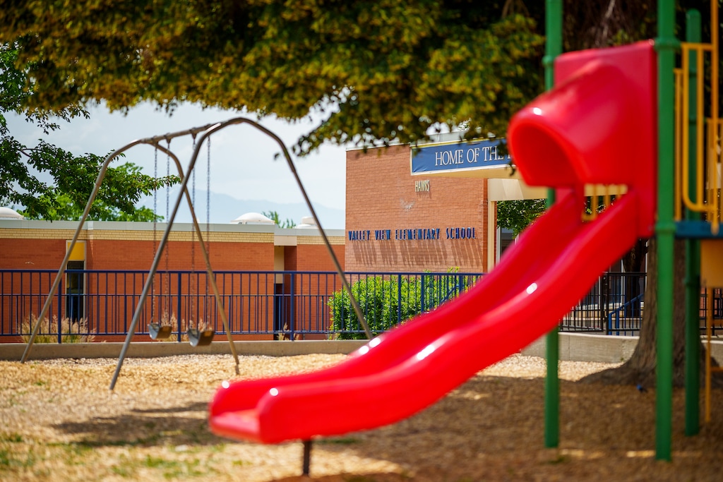 (Trent Nelson | The Salt Lake Tribune) Valley View Elementary in Pleasant Grove on Thursday, June 29, 2023. While the Alpine District school board has voted to close this school, members have decided to hold off on moving to close three other elementaries for now.