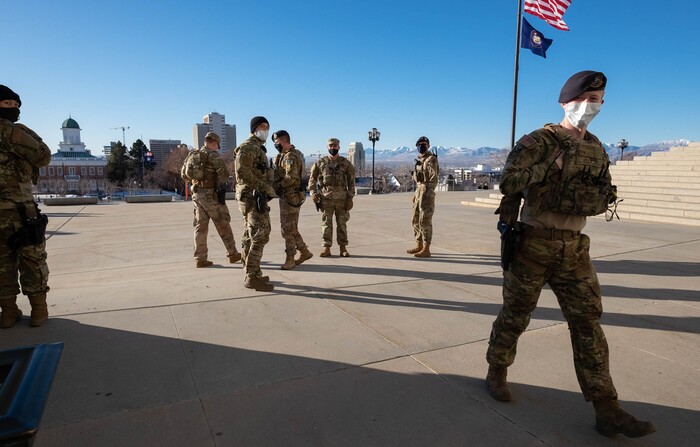 (Francisco Kjolseth  | The Salt Lake Tribune) The Utah State Legislature opens the 2021 legislative session at the Capitol in Salt Lake City under heightened security by the National Guard on Tuesday, Jan. 19, 2021.