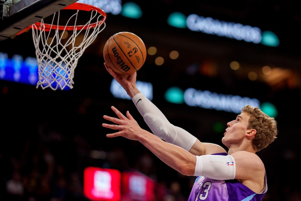 (Trent Nelson  |  The Salt Lake Tribune) Utah Jazz forward Lauri Markkanen (23) as the Utah Jazz host the New York Knicks, NBA basketball in Salt Lake City on Saturday, Nov. 23, 2024.