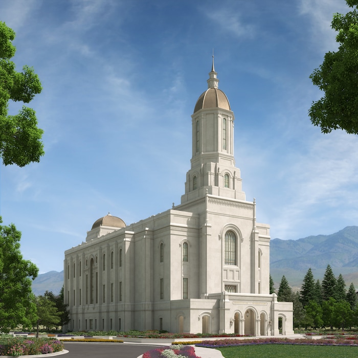 (The Church of Jesus Christ of Latter-day Saints)
An artist's rendering of northern Utah's Smithfield Temple.