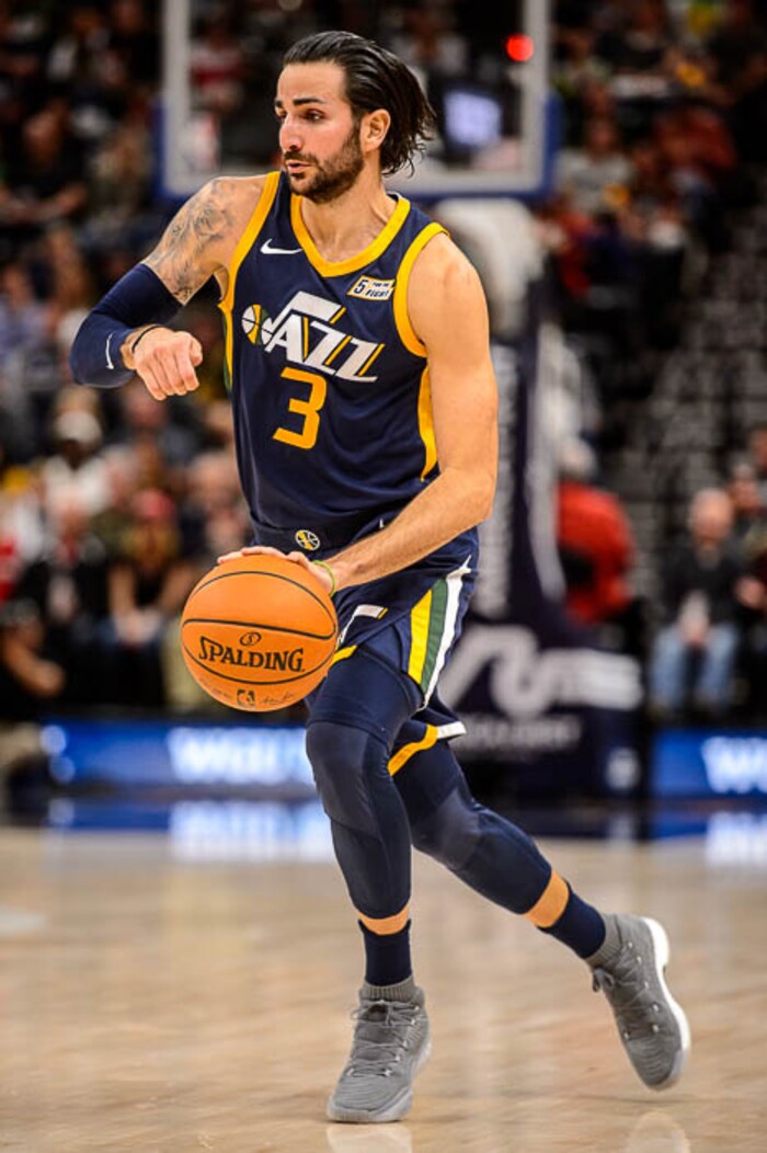 (Trent Nelson | The Salt Lake Tribune)  Utah Jazz guard Ricky Rubio (3) as the Utah Jazz host the Chicago Bulls, NBA basketball in Salt Lake City Wednesday November 22, 2017.
