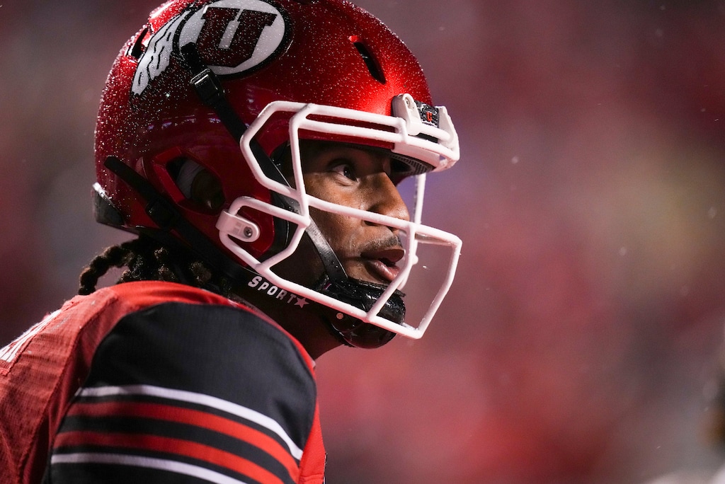 (Bethany Baker | The Salt Lake Tribune) Utah Utes quarterback Devon Dampier (4) reacts after scoring a touchdown during the game between the Utah Utes and the Arizona State Sun Devils at The University of Utah in Salt Lake City on Saturday, Oct. 11, 2025.