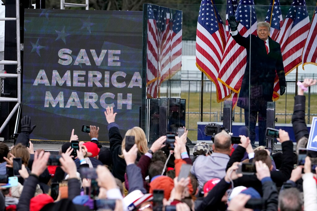 (Jacquelyn Martin | AP photo)

In this Jan. 6 photo, President Donald Trump arrives to speak at a rally in Washington. Although pro-democracy and human rights activists around the globe were stunned to see a raging mob storm the U.S. Capitol, they say they were heartened and inspired because the system ultimately prevailed.