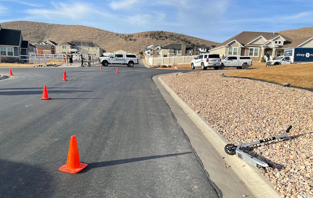 (Utah County Sheriff's Office) A 13-year-old Eagle Mountain boy was critically injured when he rode a motorized scooter through a stop sign and collided with a car.