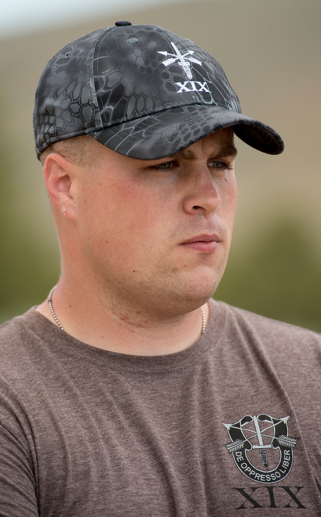 (Leah Hogsten  |  The Salt Lake Tribune) Army National Guard and Special Forces recruiter, Staff Sgt. Marty Grant dreamed up the Special Forces Survival Training Experience at Camp Williams in the hopes of drawing in possible recruits. This is the second year the survival training course has been offered.