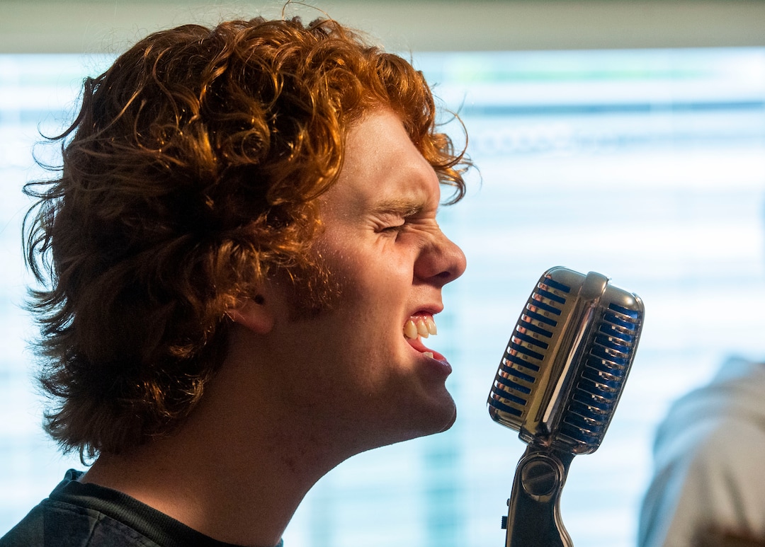 (Rick Egan  |  The Salt Lake Tribune) Sam Phillips sings for The Rockees, a rock band that won this year's Utah PTA "Battle of the Bands" competition. Thursday, May 23, 2019.