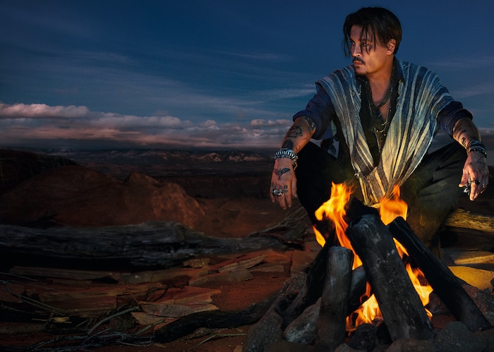 (Photo courtesy House of Dior) Johnny Depp appears in an ad for Dior's fragrance Sauvage, filmed recently in southern Utah.