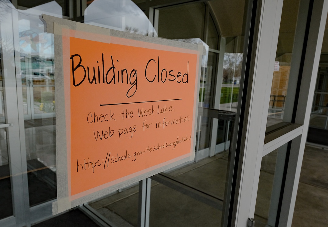 (Francisco Kjolseth  |  The Salt Lake Tribune) West Lake Jr. High at 3400 S. 3450 West in West Valley City as seen on Tuesday, March 31, 2020, sustained extensive damage during the earthquake and may be closed permanently.