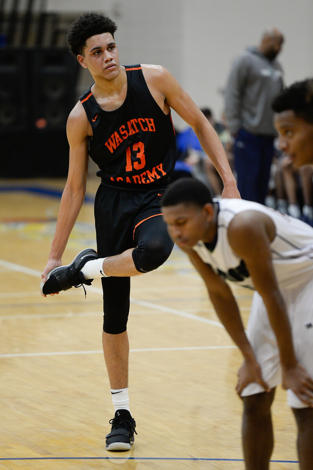 (Francisco Kjolseth  |  The Salt Lake Tribune)  Tristan Enaruna of Wasatch Academy who is being recruited by colleges, competes in a tournament at Orem High recently. The team is ranked No. 2 by MaxPreps. 