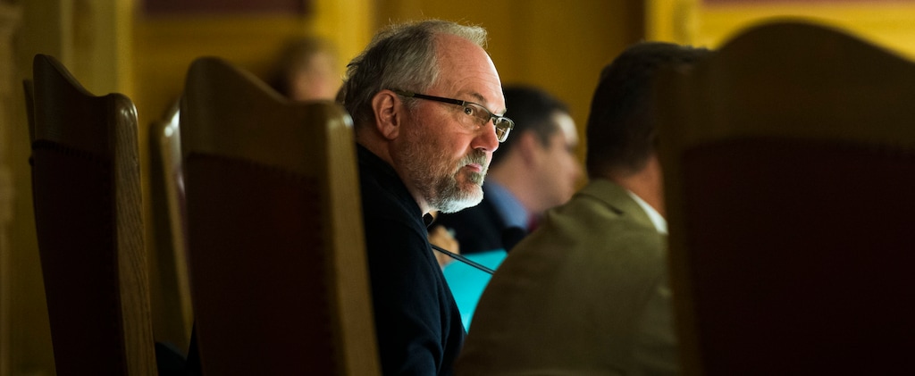 Steve Griffin / The Salt Lake TribuneSalt Lake City Council member Stan Penfold listens to residents who live near four new proposed homeless shelters as they share their feelings with the Council and the mayor during the council's first meeting of the year at the City and County Building in Salt Lake City Tuesday January 3, 2017. 