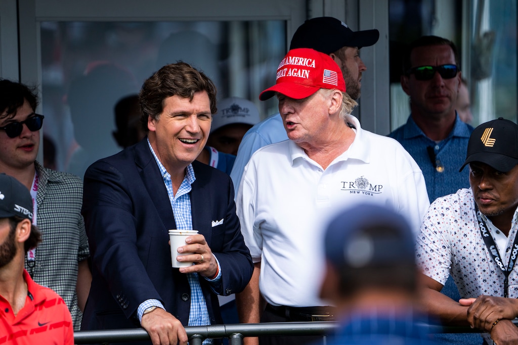 (Doug Mills | The New York Times)

Tucker Carlson and former President Donald Trump at Trump National Golf Club in Bedminster, N.J., July 31, 2022.