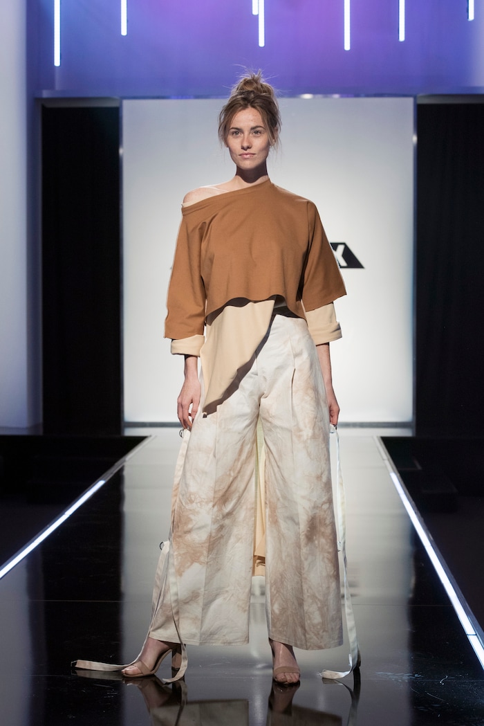 (Photo courtesy of Barbara Nitke/Lifetime) Brandon Kee’s final design for the sixth challenge of “Project Runway's” Season 16. He was safe in this challenge.