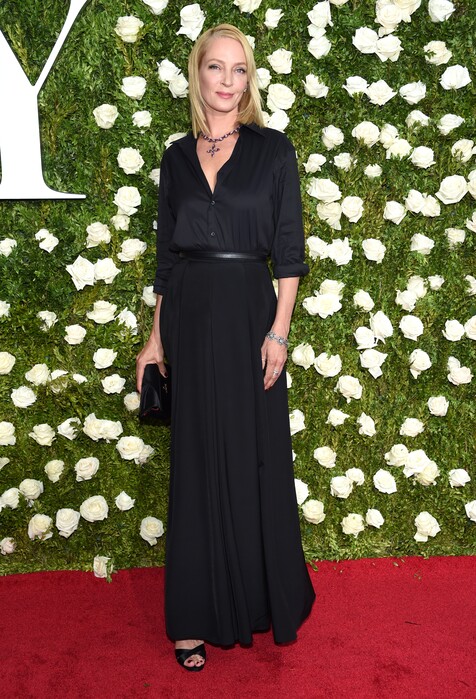 Uma Thurman arrives at the 71st annual Tony Awards at Radio City Music Hall on Sunday, June 11, 2017, in New York. (Photo by Evan Agostini/Invision/AP)