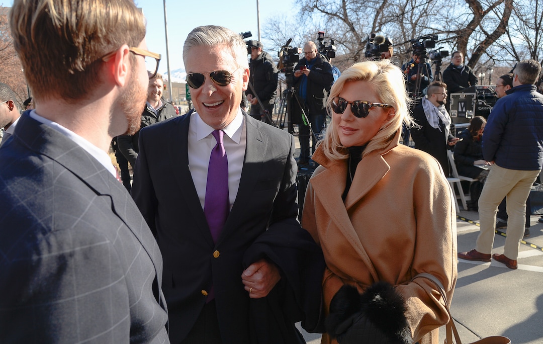 (Francisco Kjolseth  |  The Salt Lake Tribune) Jon Huntsman joined by his wife Mary Kaye, join the inauguration ceremonies of Mayor Erin Mendenhall at Salt Lake City Hall on Monday, Jan. 6, 2020.
