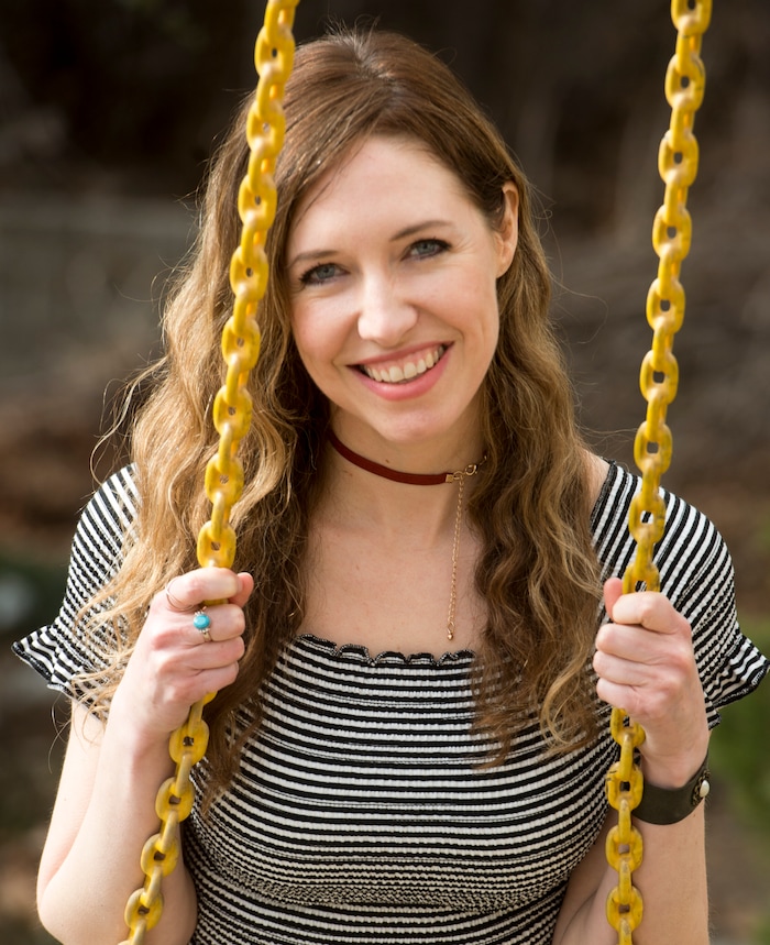 (Rick Egan  |  The Salt Lake Tribune)     April Meservy recorded a cover of U2’s “With or Without You”  with will be used by Canadian pairs figure skaters, Eric Radford, and Meagan Duhamel  as they perform at this year’s Winter Olympic Games in PyeongChang, South Korea. Wednesday, February 7, 2018.


