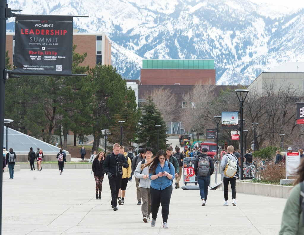 (Rick Egan | Tribune file photo)  University of Utah students make their way to class Thursday, March 28, 2019.