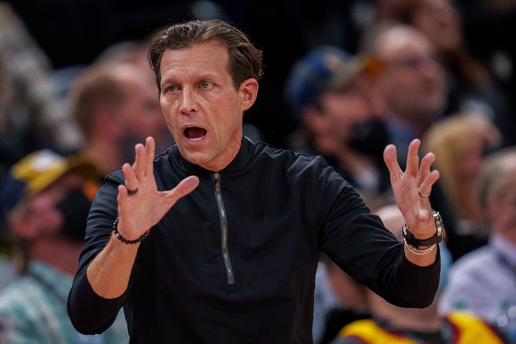 (Trent Nelson  |  The Salt Lake Tribune) Quin Snyder as the Utah Jazz host the Boston Celtics, NBA basketball in Salt Lake City on Friday, Dec. 3, 2021.
