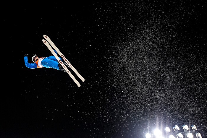 (Chris Detrick  |  The Salt Lake Tribune)  USA’s USA’s Kiley McKinnon competes during the Ladies' Aerials Qualification at Phoenix Park during the Pyeongchang 2018 Winter Olympics Thursday, Feb. 15, 2018. McKinnon's highest score was 87.88, advancing to the finals. 