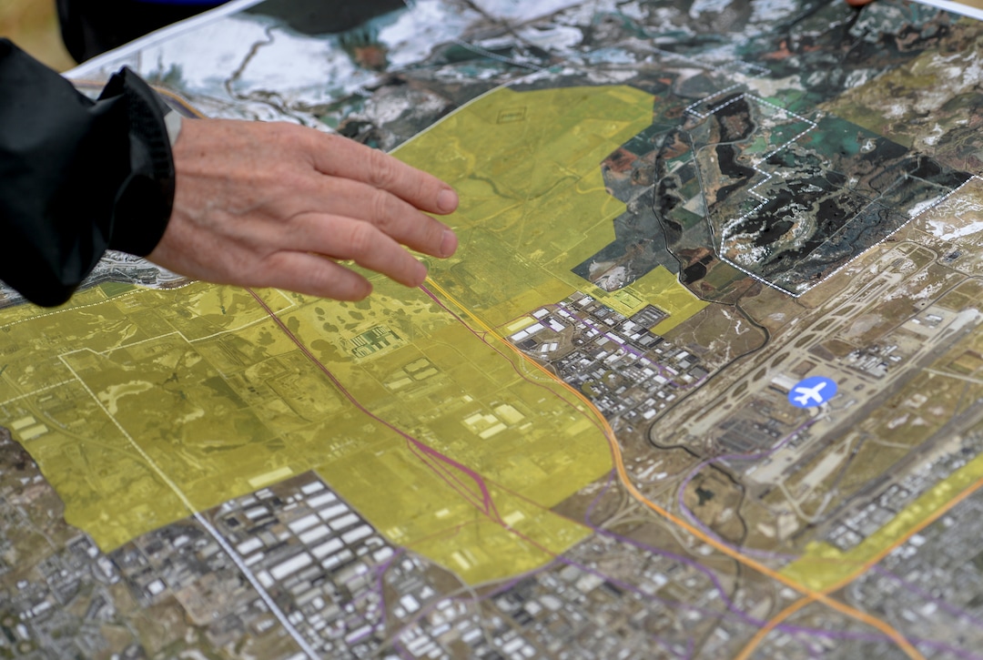 (Leah Hogsten  |  The Salt Lake Tribune)  Deeda Seed with the Center for Biological Diversity discusses various locations of the proposed inland port, Tuesday, April 2, 2019. Last year, Utah lawmakers took control of a massive portion of land in Salt Lake CityÕs northwest area in an effort to create a distribution hub on the cityÕs northwest side, sparking outrage among residents.