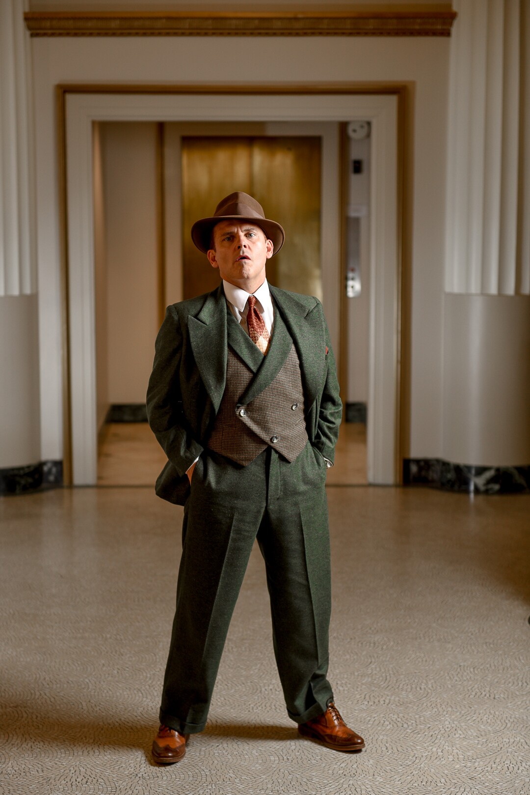(Francisco Kjolseth  |  The Salt Lake Tribune)  Robert Creighton, actor who is writer, composer and star of "Cagney: The Musical," opening in September at Pioneer Theatre - where it is worshipping for a Broadway run, is photographed at The Wave in Salt Lake City.