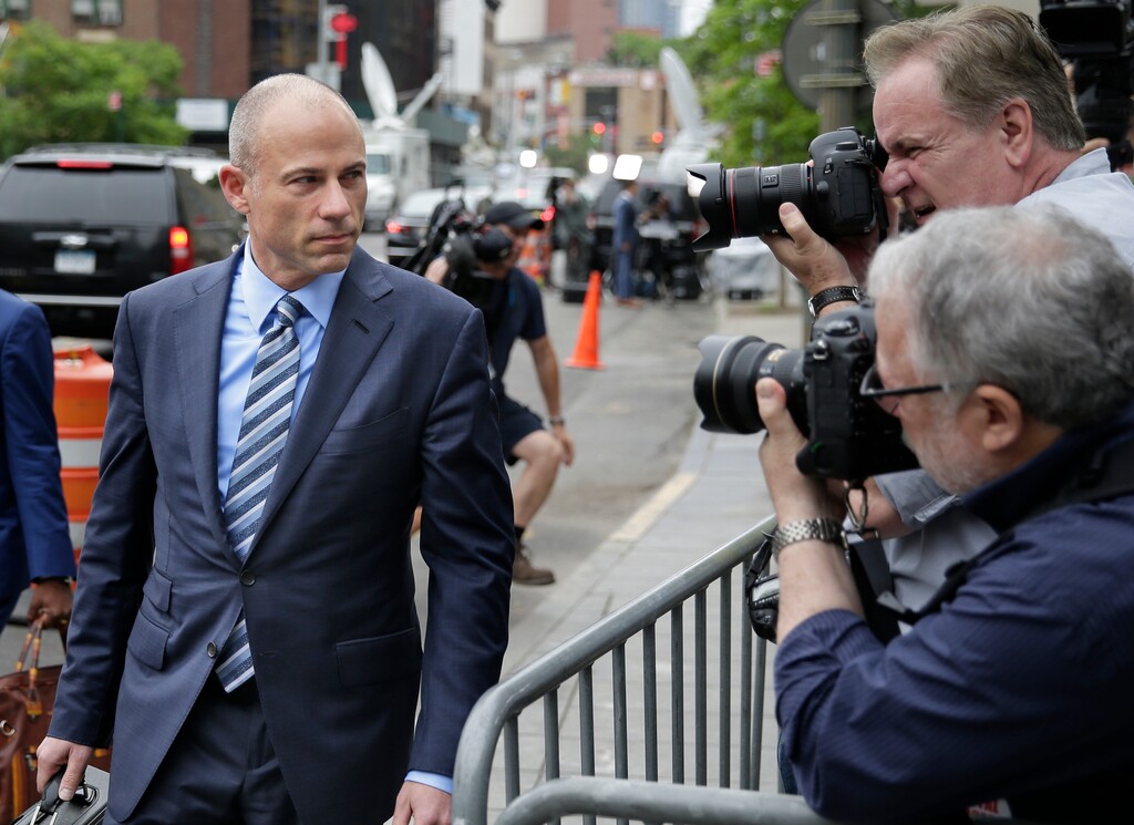 (Seth Wenig | The Associated Press) Michael Avenatti, attorney for Stormy Daniels, arrives to court in New York, Wednesday, May 30, 2018.   Lawyers for President Donald Trump and Michael Cohen, his personal attorney, appear again before a judge in New York as part of an ongoing legal tussle about attorney client privilege and records seized from Cohen by the FBI.  Among the issues to be discussed: Whether Avenatti will get a formal role in the case.